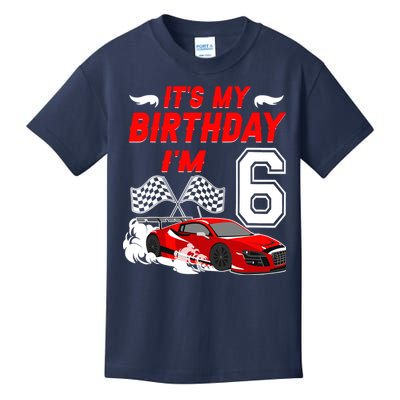 ItS My 6th Birthday Boy Race Car Racing 6 Years Old Kids T-Shirt