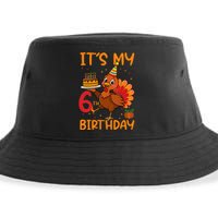 ItS My 6th Birthday Party Thanksgiving Turkey Birthday Bday Sustainable Bucket Hat