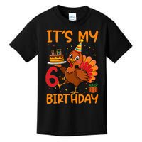 ItS My 6th Birthday Party Thanksgiving Turkey Birthday Bday Kids T-Shirt