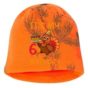 ItS My 6th Birthday Party Thanksgiving Turkey Birthday Bday Kati - Camo Knit Beanie