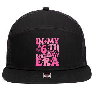 In My 6th Birthday Era Girl 6 Years Birthday Boy Girl 7 Panel Mesh Trucker Snapback Hat