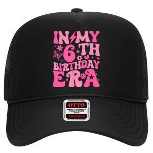 In My 6th Birthday Era Girl 6 Years Birthday Boy Girl High Crown Mesh Back Trucker Hat