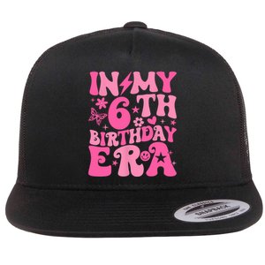 In My 6th Birthday Era Girl 6 Years Birthday Boy Girl Flat Bill Trucker Hat