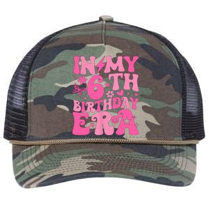 In My 6th Birthday Era Girl 6 Years Birthday Boy Girl Retro Rope Trucker Hat Cap