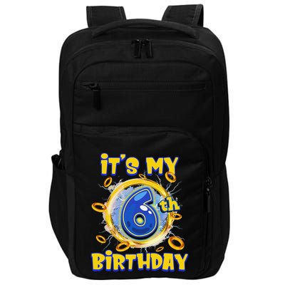 ItS My 6th Birthday 6 Years Old Birthday Boy Hedgehog Impact Tech Backpack