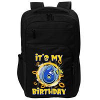 ItS My 6th Birthday 6 Years Old Birthday Boy Hedgehog Impact Tech Backpack