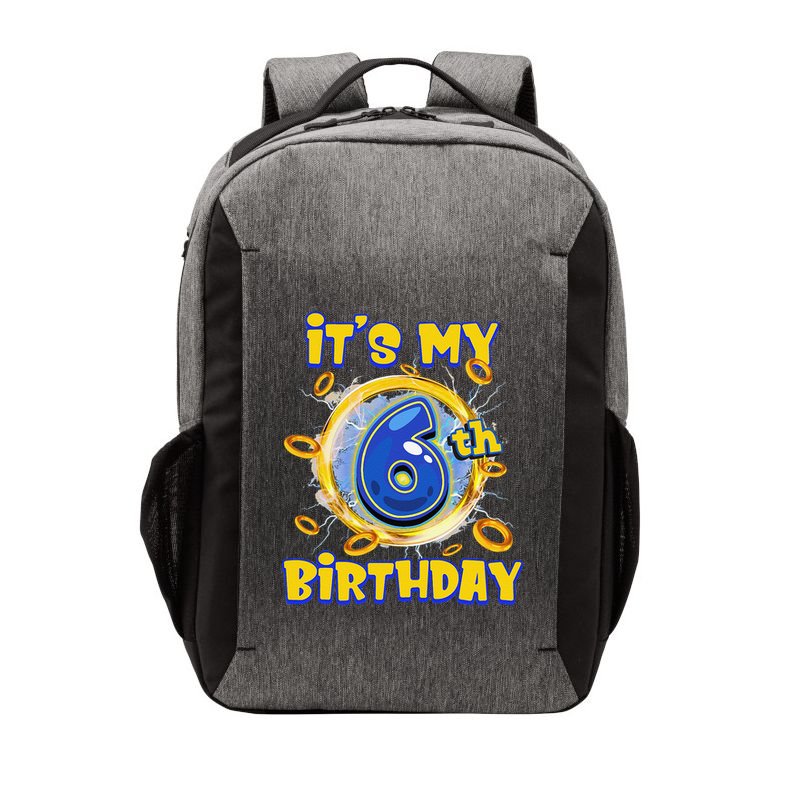 ItS My 6th Birthday 6 Years Old Birthday Boy Hedgehog Vector Backpack
