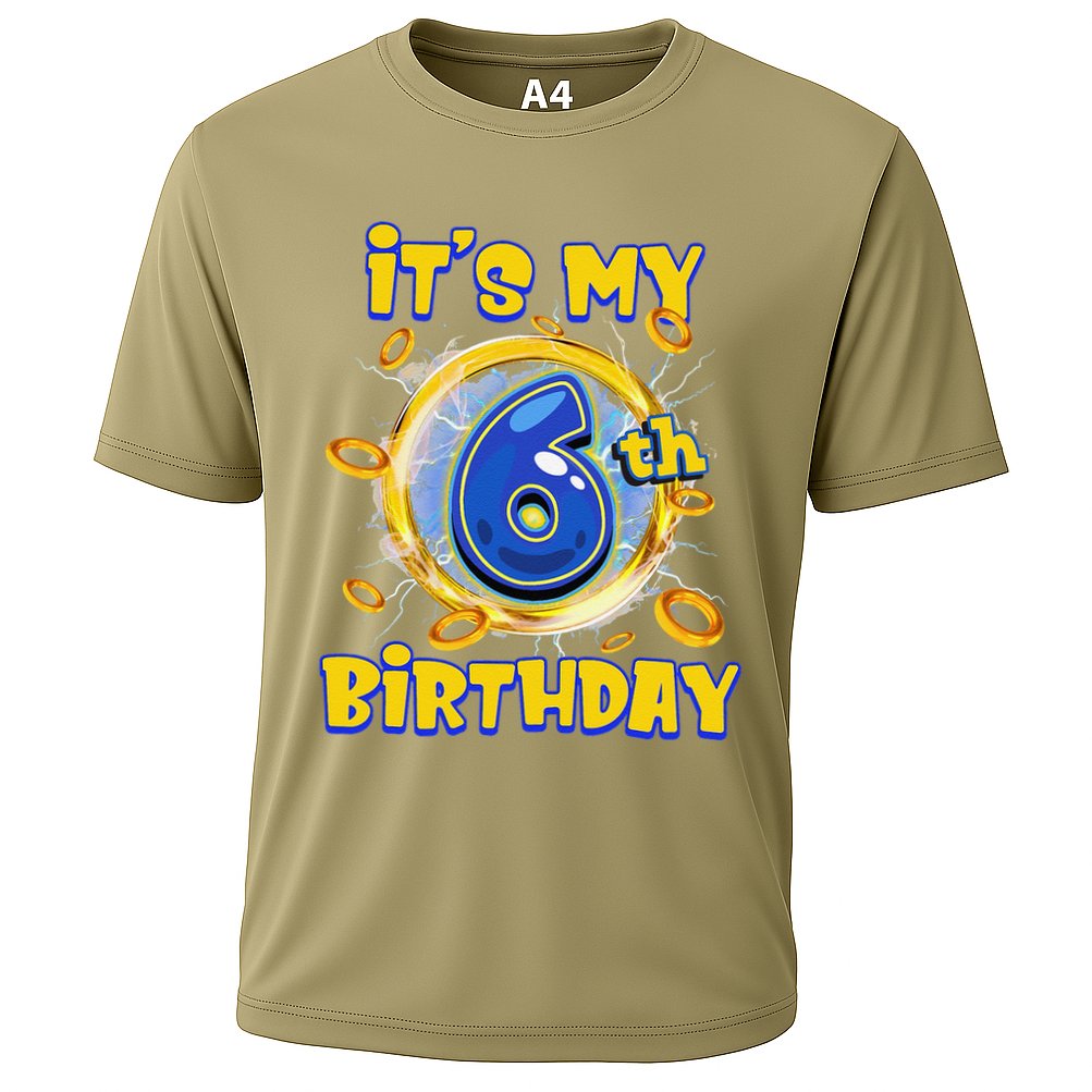 ItS My 6th Birthday 6 Years Old Birthday Boy Hedgehog Cooling Performance Crew T-Shirt