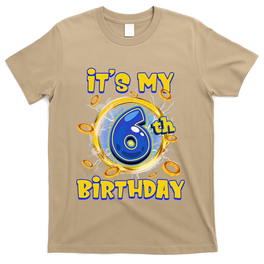 ItS My 6th Birthday 6 Years Old Birthday Boy Hedgehog T-Shirt