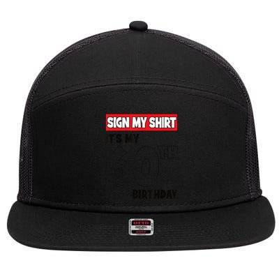 It's My 60th Birthday Party 60 Years Old  Wo Sign My 7 Panel Mesh Trucker Snapback Hat