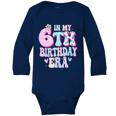 In My 6th Birthday Era Girl Gifts Six Bday 6 Year Old Cute Baby Long Sleeve Bodysuit