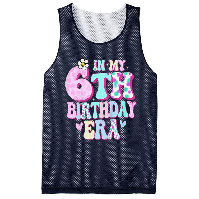 In My 6th Birthday Era Girl Gifts Six Bday 6 Year Old Cute Mesh Reversible Basketball Jersey Tank