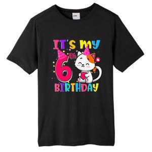 Its My 6th Birthday Gifts 6 Year Old Funny Cat Lover Tall Fusion ChromaSoft Performance T-Shirt