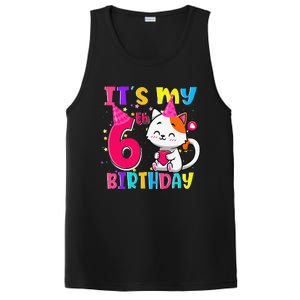 Its My 6th Birthday Gifts 6 Year Old Funny Cat Lover PosiCharge Competitor Tank