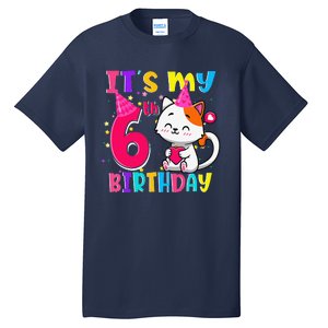 Its My 6th Birthday Gifts 6 Year Old Funny Cat Lover Tall T-Shirt