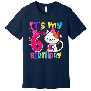 Its My 6th Birthday Gifts 6 Year Old Funny Cat Lover Premium T-Shirt