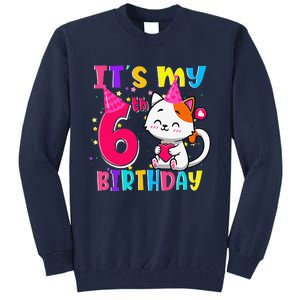 Its My 6th Birthday Gifts 6 Year Old Funny Cat Lover Tall Sweatshirt