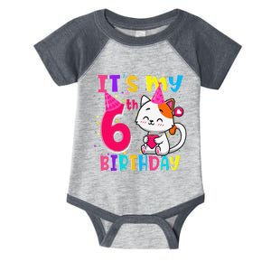 Its My 6th Birthday Gifts 6 Year Old Funny Cat Lover Infant Baby Jersey Bodysuit