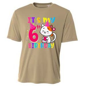 Its My 6th Birthday Gifts 6 Year Old Funny Cat Lover Cooling Performance Crew T-Shirt