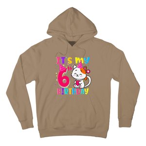 Its My 6th Birthday Gifts 6 Year Old Funny Cat Lover Hoodie