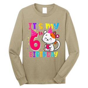 Its My 6th Birthday Gifts 6 Year Old Funny Cat Lover Long Sleeve Shirt