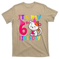 Its My 6th Birthday Gifts 6 Year Old Funny Cat Lover T-Shirt