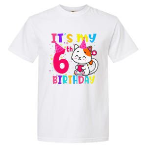 Its My 6th Birthday Gifts 6 Year Old Funny Cat Lover Garment-Dyed Heavyweight T-Shirt