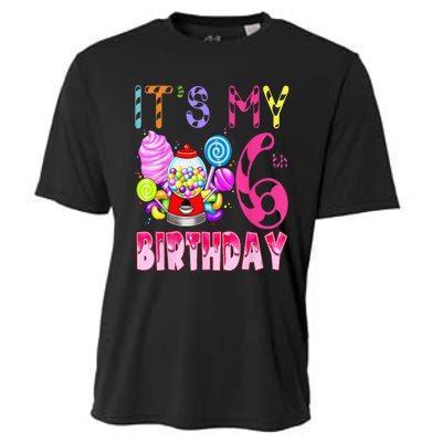 Its My 6th Birthday Candy Candyland Birthday Girl 6 Year Old Cooling Performance Crew T-Shirt