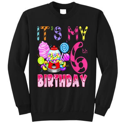 Its My 6th Birthday Candy Candyland Birthday Girl 6 Year Old Sweatshirt