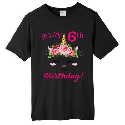 Its My 6 Birthday Caticorn Outfits For Cute Tall Fusion ChromaSoft Performance T-Shirt