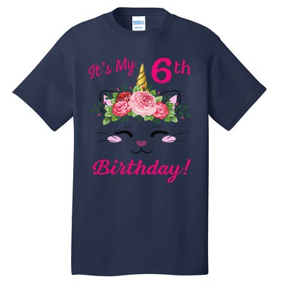 Its My 6 Birthday Caticorn Outfits For Cute Tall T-Shirt