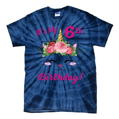 Its My 6 Birthday Caticorn Outfits For Cute Tie-Dye T-Shirt