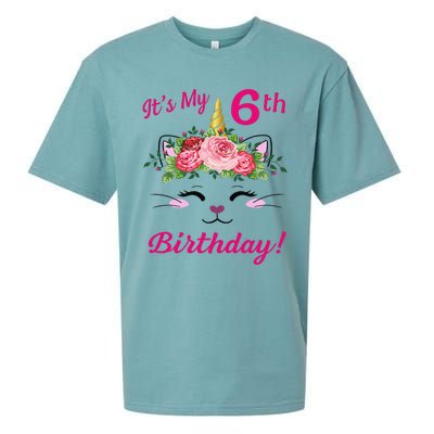 Its My 6 Birthday Caticorn Outfits For Cute Sueded Cloud Jersey T-Shirt