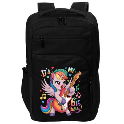 Its My 6th Birthday Punk Unicorn Rock Star 6 Years Old Impact Tech Backpack