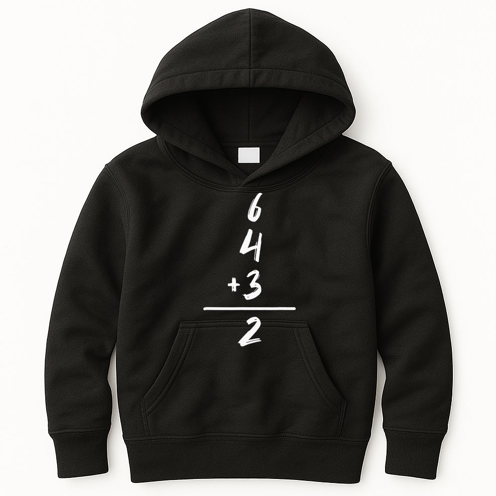 Inspired Math 6 4 3 2 Double Play Softball Baseball Kids Hoodie