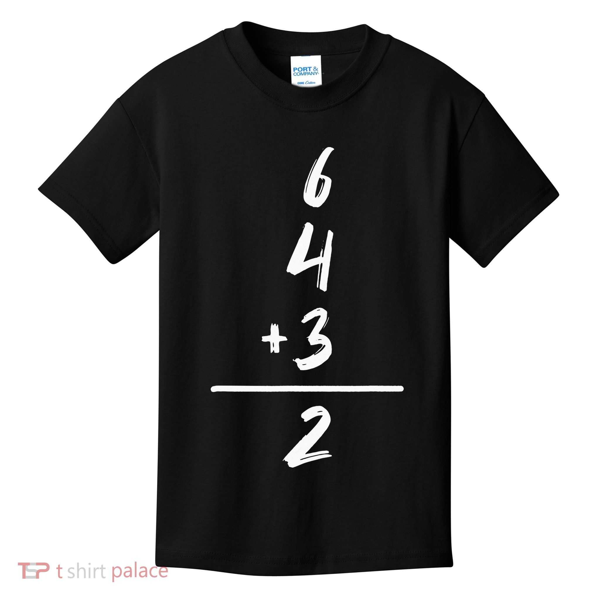 Inspired Math 6 4 3 2 Double Play Softball Baseball Kids T-Shirt