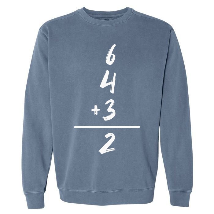 Inspired Math 6 4 3 2 Double Play Softball Baseball Garment-Dyed Sweatshirt