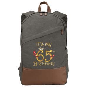 It's My 65th Birthday, 65 Years Old, 65th Birthday Queen Cotton Canvas Backpack