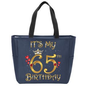 It's My 65th Birthday, 65 Years Old, 65th Birthday Queen Zip Tote Bag