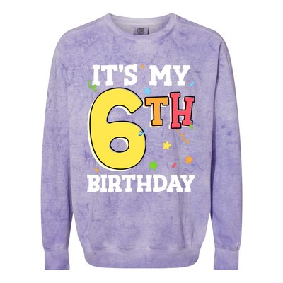 ItS My 6th Birthday 6 Six Happy Birthday Boy Or Girl Colorblast Crewneck Sweatshirt