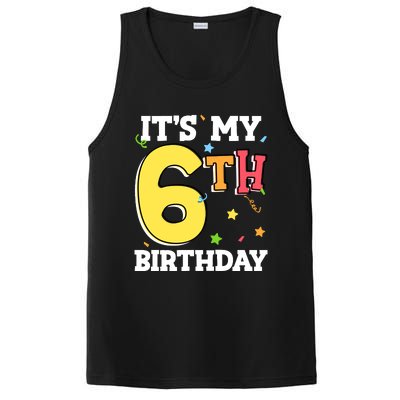 ItS My 6th Birthday 6 Six Happy Birthday Boy Or Girl PosiCharge Competitor Tank