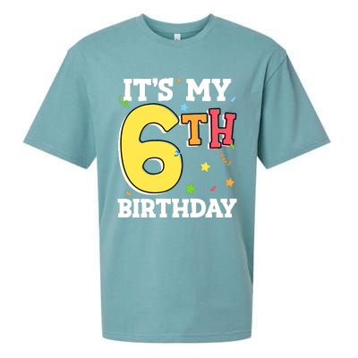 ItS My 6th Birthday 6 Six Happy Birthday Boy Or Girl Sueded Cloud Jersey T-Shirt