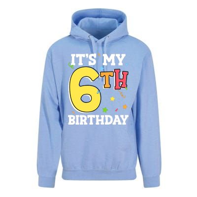 ItS My 6th Birthday 6 Six Happy Birthday Boy Or Girl Unisex Surf Hoodie