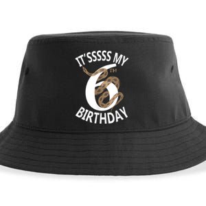 Its My 6th Birthday 6 Years Old Snake Boy And Girl Party Sustainable Bucket Hat