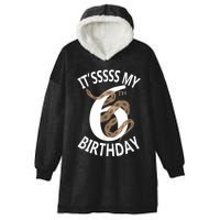 Its My 6th Birthday 6 Years Old Snake Boy And Girl Party Hooded Wearable Blanket