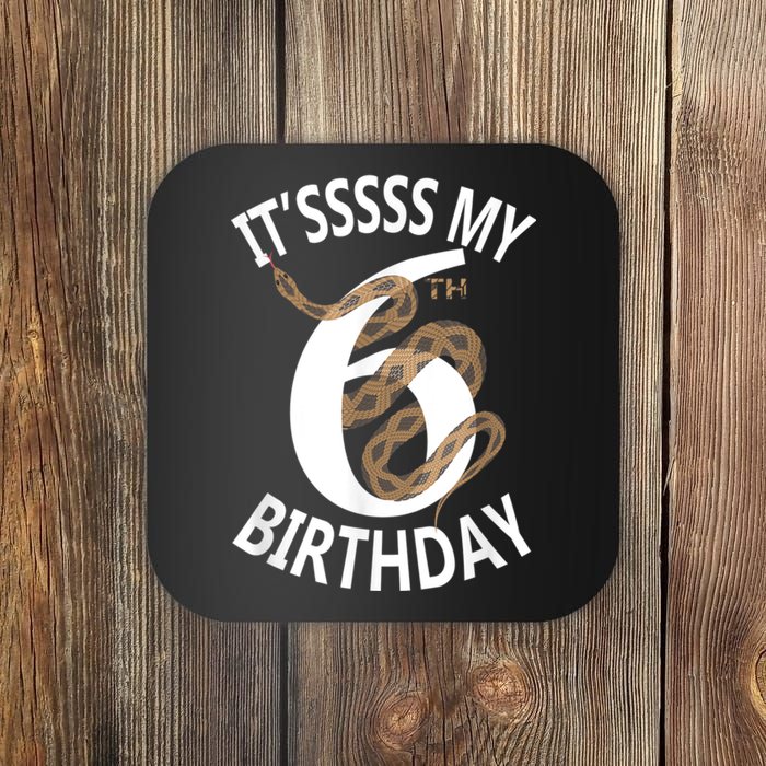 Its My 6th Birthday 6 Years Old Snake Boy And Girl Party Coaster