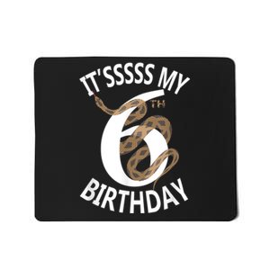 Its My 6th Birthday 6 Years Old Snake Boy And Girl Party Mousepad