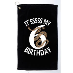 Its My 6th Birthday 6 Years Old Snake Boy And Girl Party Platinum Collection Golf Towel