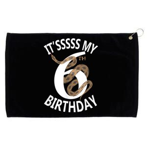 Its My 6th Birthday 6 Years Old Snake Boy And Girl Party Grommeted Golf Towel