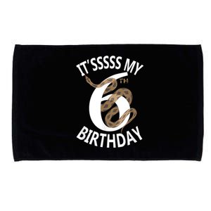 Its My 6th Birthday 6 Years Old Snake Boy And Girl Party Microfiber Hand Towel